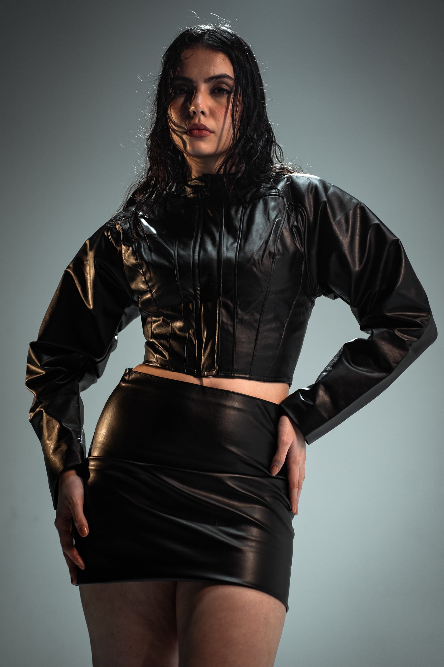 Corset Leather Jacket
