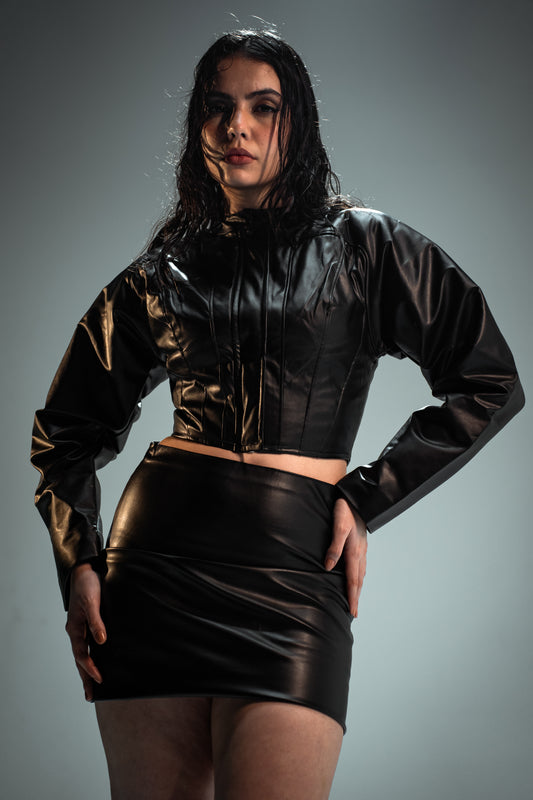Corset Leather Jacket