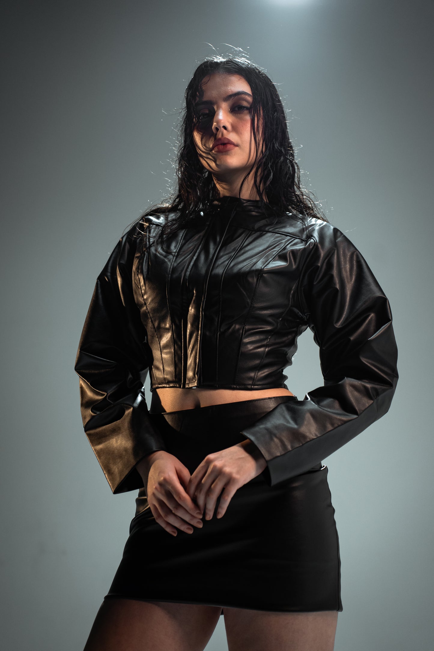 Corset Leather Jacket